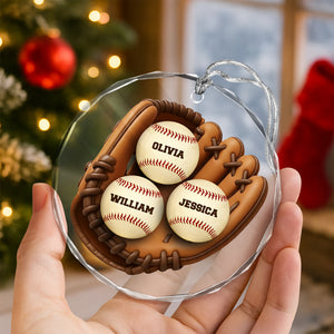 Custom Baseball Family Name Glass Ornament TH10 896475