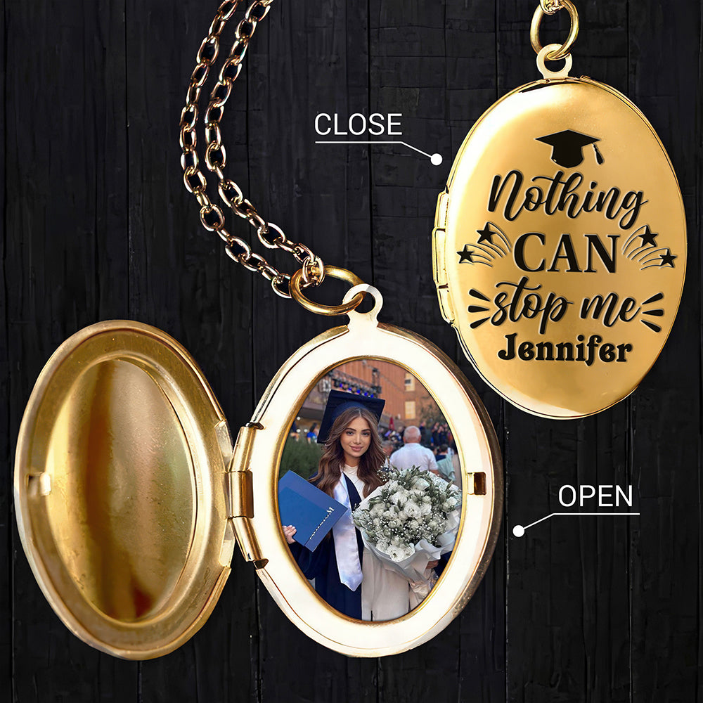 Custom Photo A Sweet Ending To A New Beginning Locket Necklace Graduation Gift HA75 892298