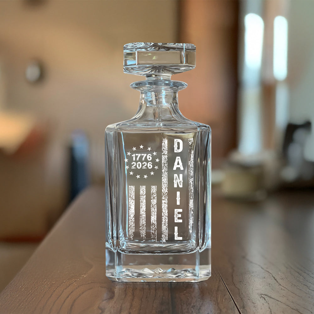 Personalized Name American 1776–2026 Flag Decanter HA75 920268