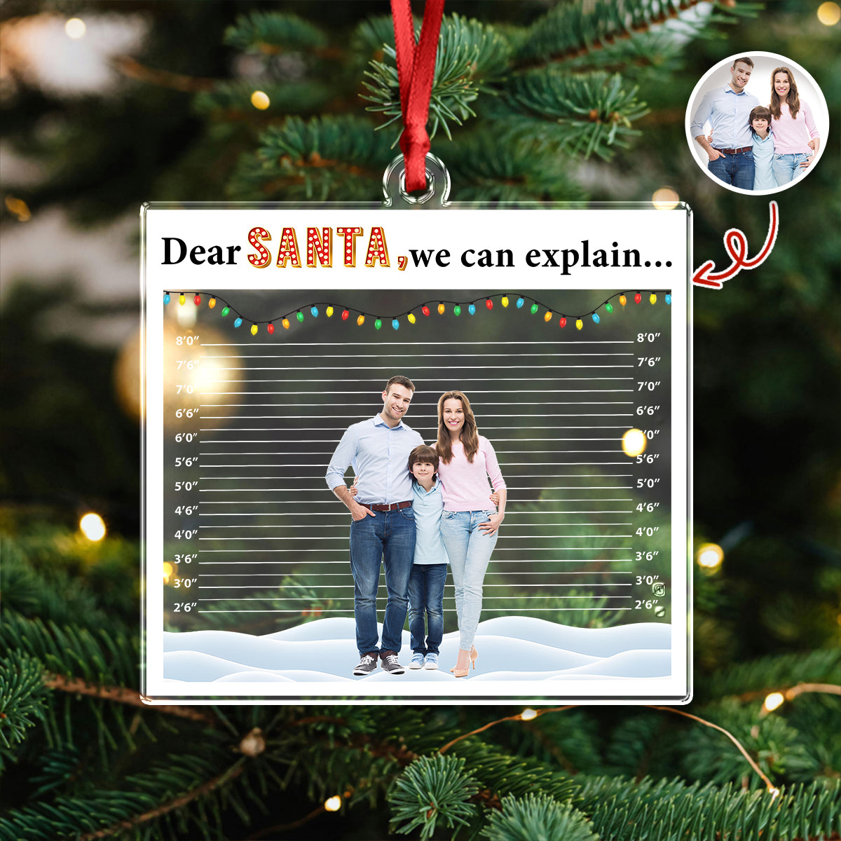 Custom Photo Dear Santa, We Can Explain - Personalized Acrylic Ornament Gift For For Family, Kids, Friends LM32 895789