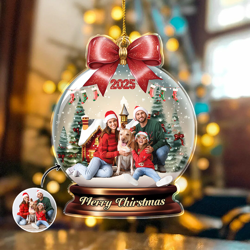 Custom Family Photo Merry Christmas - Personalized Acrylic Ornament CH07 899796