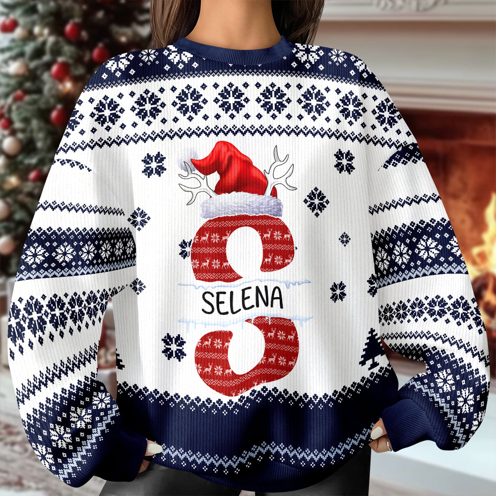 Custom Name Initial Letter Christmas Ugly Sweater Gift For Family CH07 899756