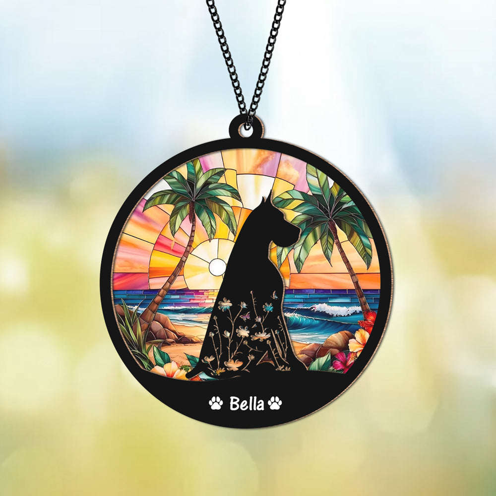 Custom Floral Dog Memorial Suncatcher Gift For Dog Lovers TH10 894307