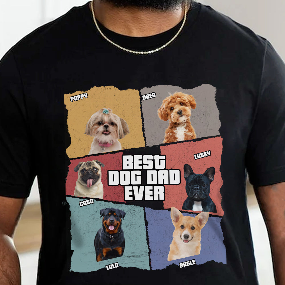 Custom Photo Best Dog Dad Ever Personalized Dark Shirt CH07 895922