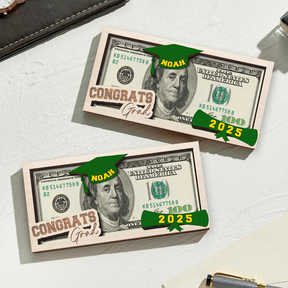 Custom Name Congratulations Class Of 2026 Wood Money Holder CH07 895514
