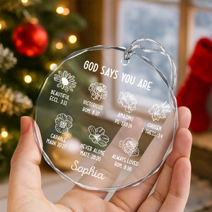 Personalized God Says You Are Glass Circle Ornament Gift For Christmas TH10 894799