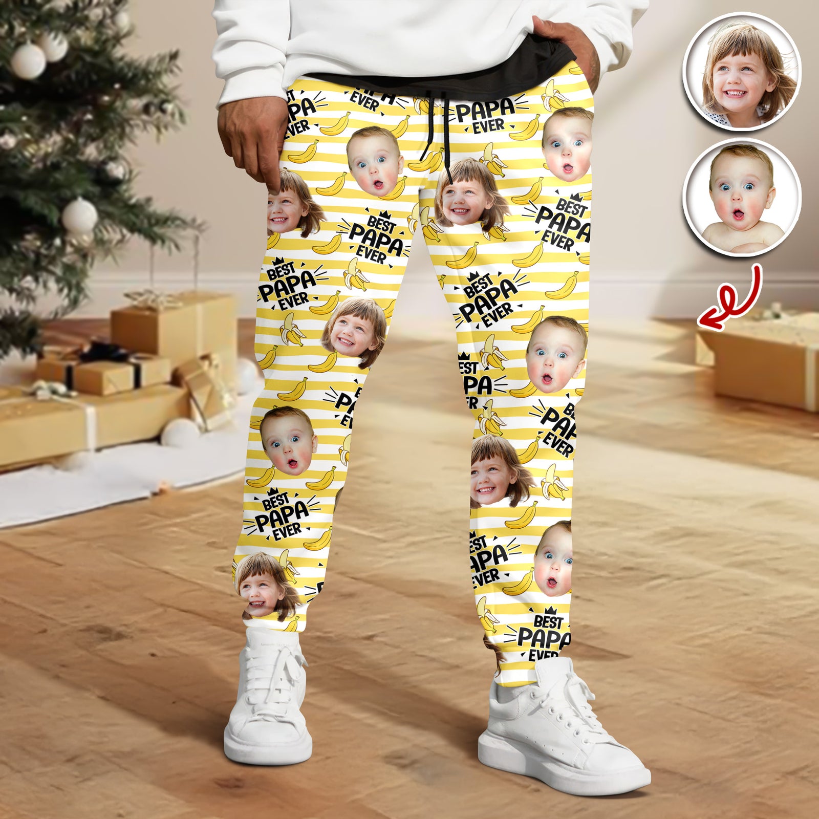 Custom Photo Funny Banana Best Dad Ever - Personalized Sweatpants HO82 900136