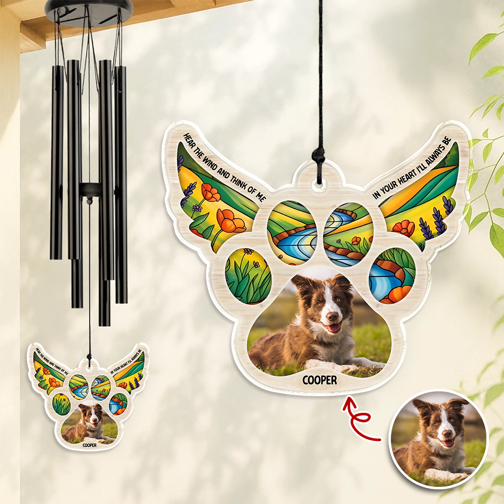 Custom Photo Forever Part Of My Heart Memorial Acrylic Wind Chimes HA75 897206