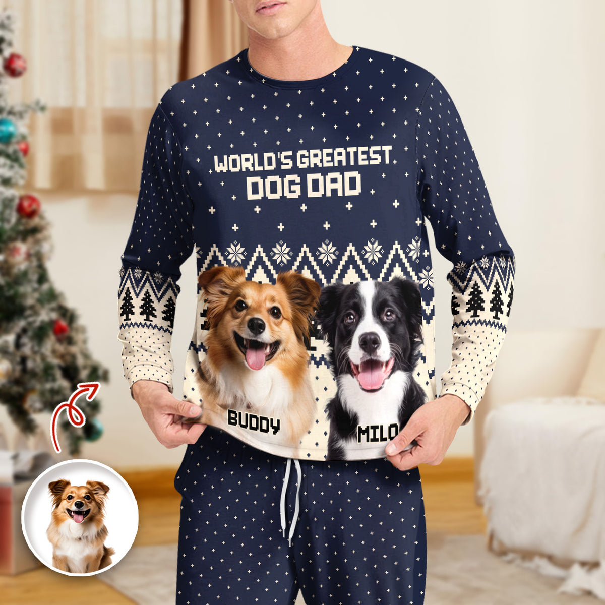 Custom Photo Dog Looking - Personalized Sleepwear For Dog Lovers LM32 895563