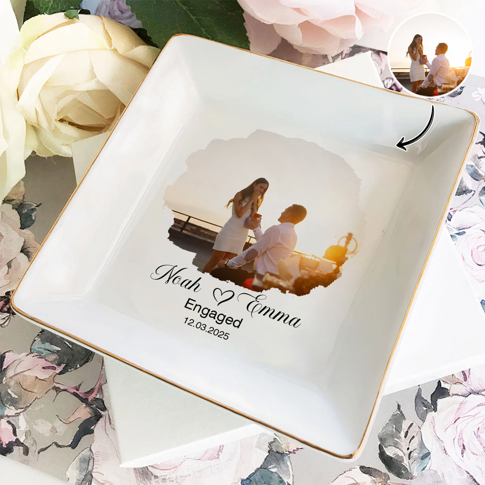 Custom Couple Photo For Engaged Ring Dish TH10 896969