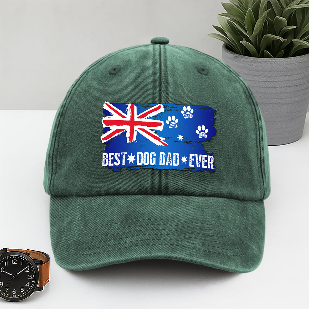 Best Dog Dad Ever Personalized Washed Denim Baseball Cap TH10 894177