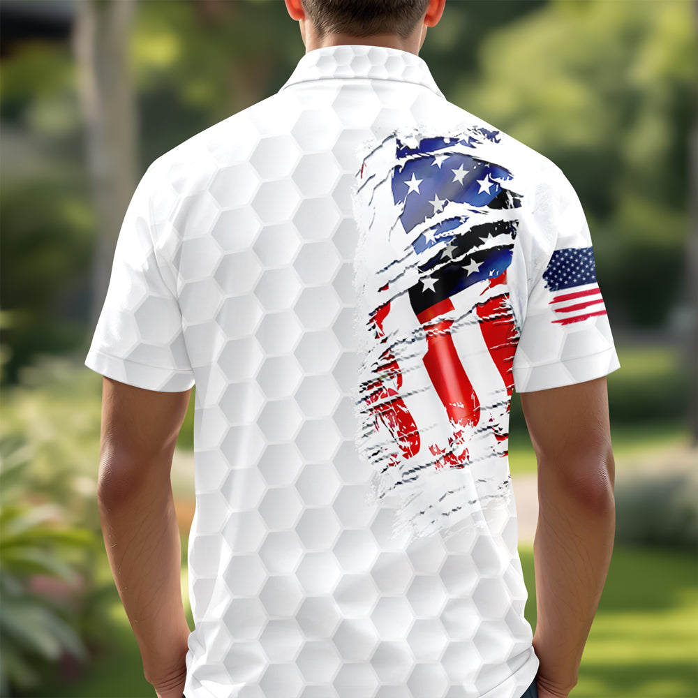 Custom Photo US Flag Polo Shirt For Golfer TH10 898095