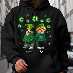 Custom Photo Cute Dog Cat Happy St Patrick's Day Dark Shirt For Dog Cat Lovers HA75 891924