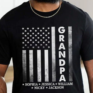 Custom Funny Face Papa Retro American Flag Shirt For Father's Day LM32 893557