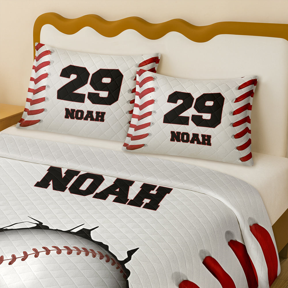 Custom Name And Number - Personalized Quilt Bedding Set For Baseball Lovers TH10 896695