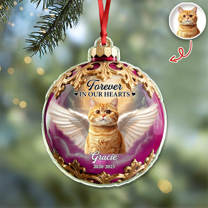 Custom Dog Cat Photo Forever In My Heart Memorial Acrylic Ornament HA75 897894