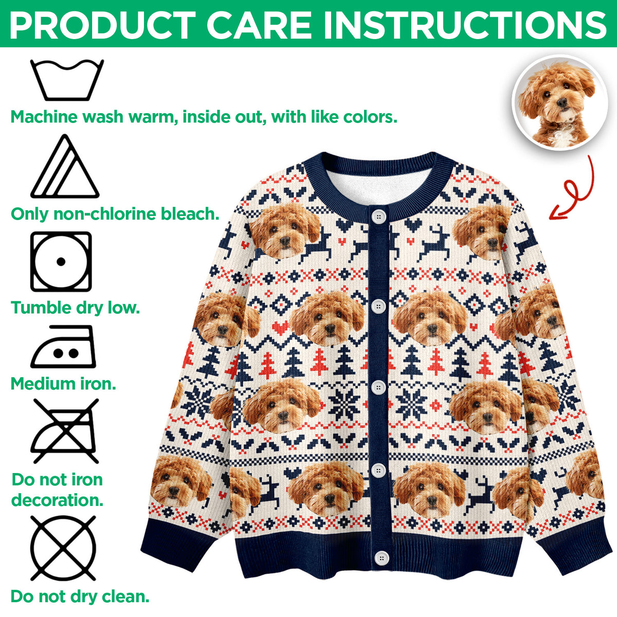 Custom Dog Photo Cardigan Gift For Dog Lovers LM32 897125