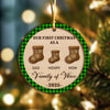 First Christmas As A Family Christmas Stockings - Personalized 2-Layered Wooden Ornament CH07 899338