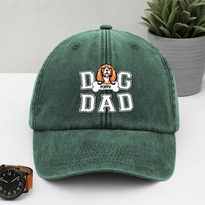 Custom Photo Dog Dad We Sniff Together, We Stick Together Washed Denim Baseball Cap HO82 893896