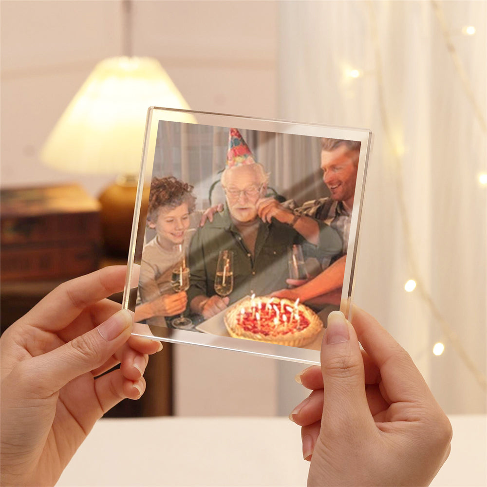 Custom Birthday Photo Wooden & Acrylic Photo Block Set Gift For Family CH07 896348