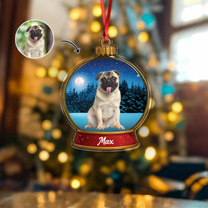 Custom Dog Photo Snow Globe With Name Acrylic Ornament Christmas Gift For Dog Lover CH07 896814