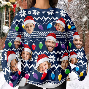 Custom Funny Face Photo Xmas Leds Family Ugly Sweater HO82 900076