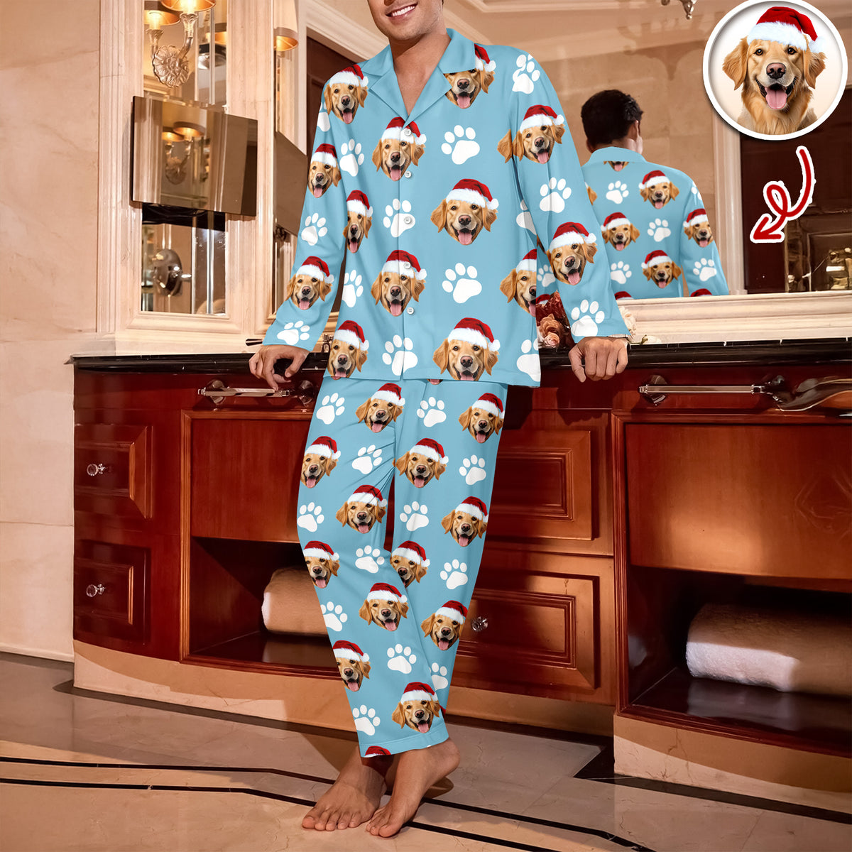 Custom Face Photo With Icon Pajamas Gift For Dog Lovers TH10 894995