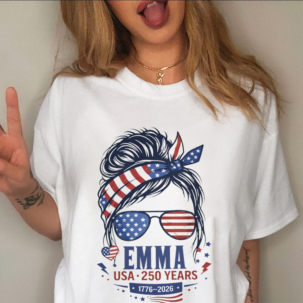 Custom Name Mom Dad USA 250th Anniversary Matching Patriotic Parents Shirt CH07 910656
