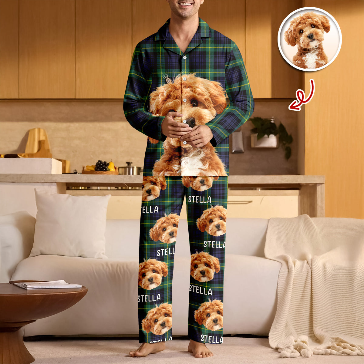 Custom Dog Photo Winter Pattern Pajamas Funny Gift For Dog Lovers CH07 896908