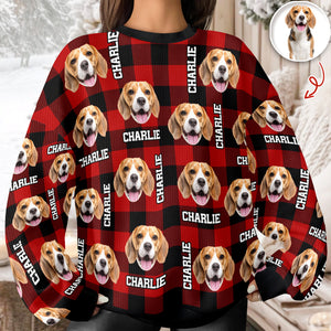 Custom Dog Photo And Name Christmas Ugly Sweater For Dog Lover TH10 896679