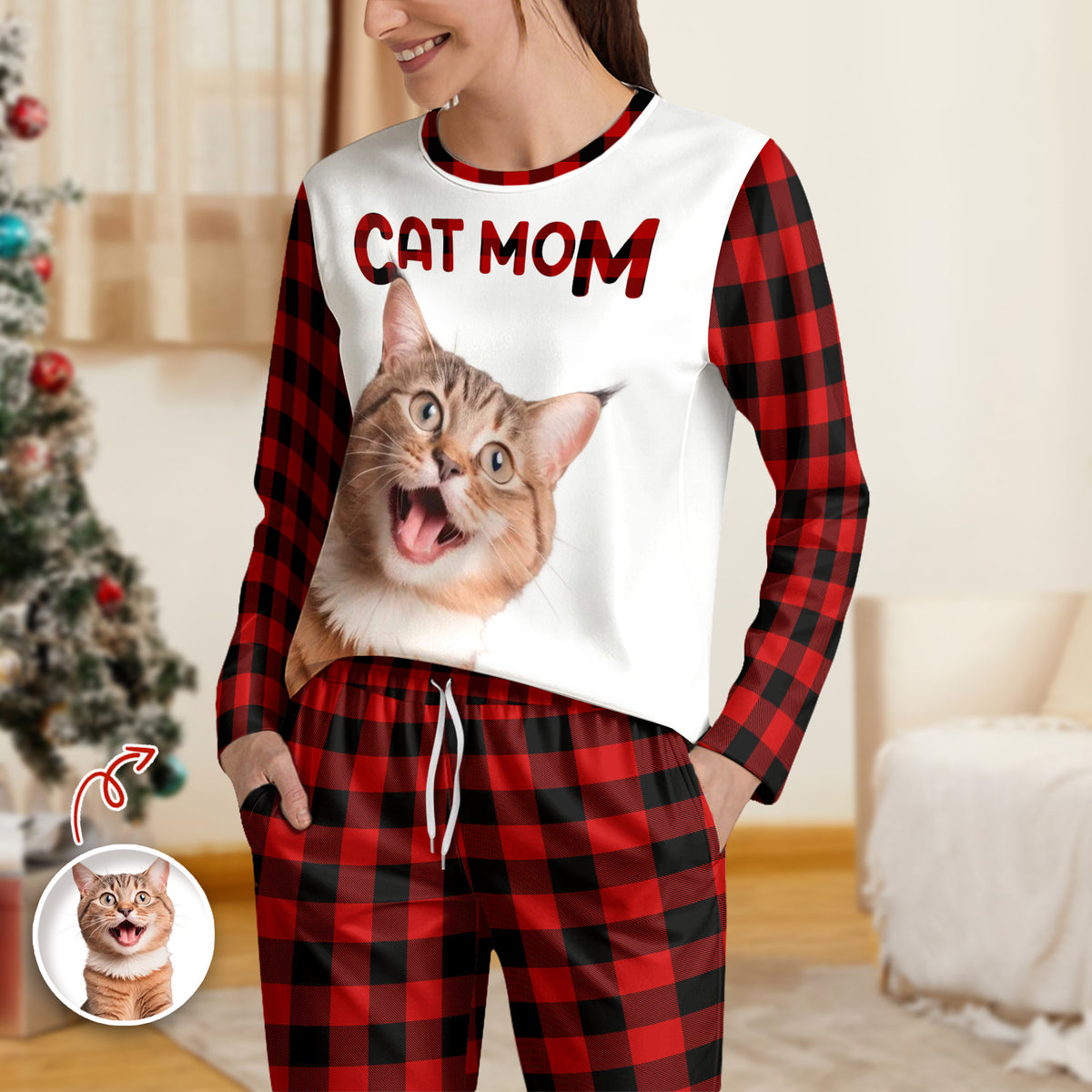 Custom Photo Cat Mom Cat Dad Personalized Sleepwear Gift For Cat Lovers CH07 899108