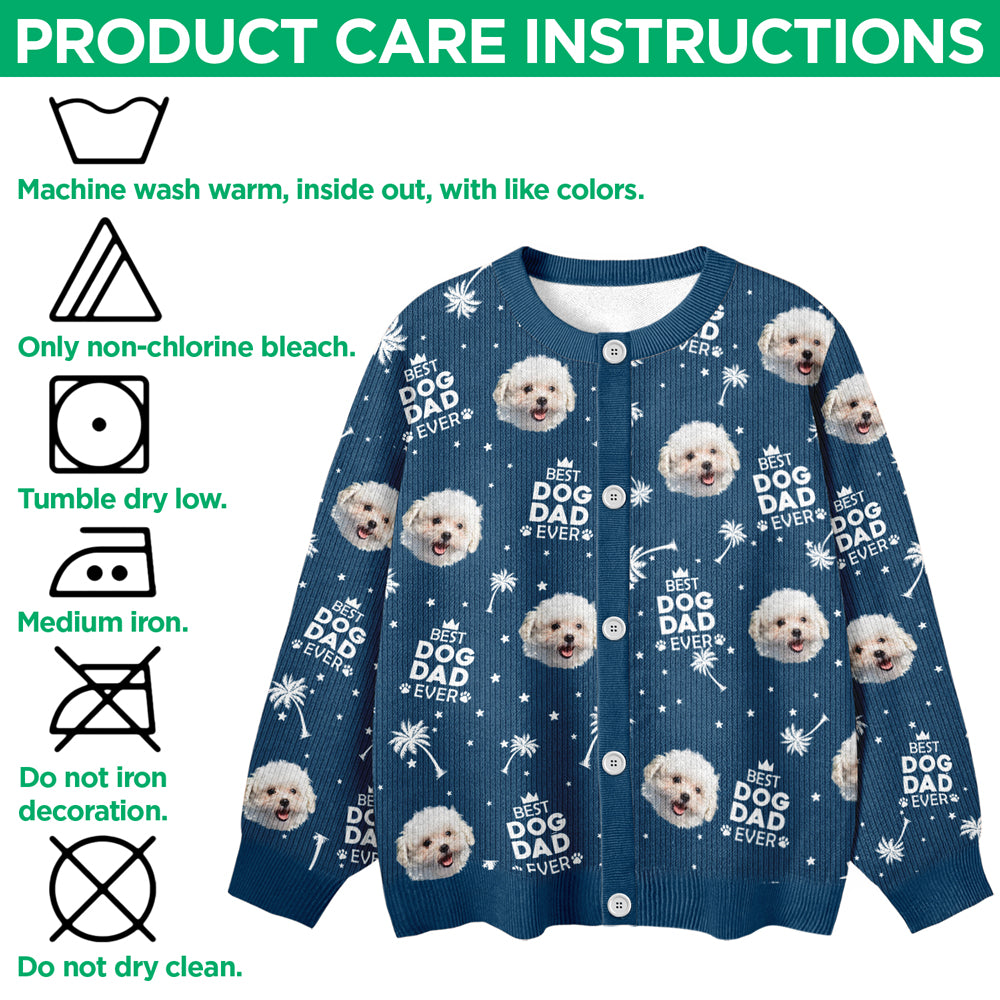 Custom Photo Best Dog Dad Mom Ever Family Cardigan CH07 899572