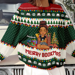 Merry Bookmas - Personalized Ugly Sweater Christmas Gift For Book Lovers, Bookworm CH07 899660