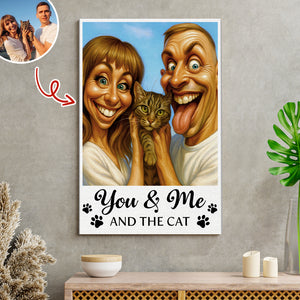 Caricature Your Photo - You & Me And The Dog, Cat - Personalized Photo Poster HO82 894554