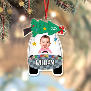 Custom Photo Cute Baby First Christmas Car Acrylic Ornament HO82 894646