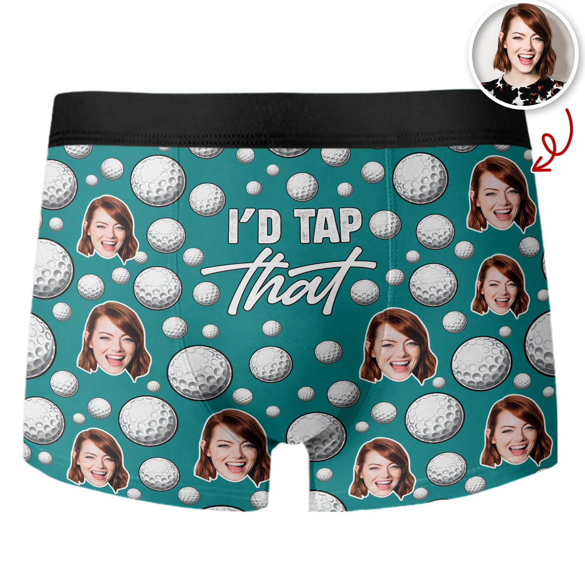 Custom Photo I'd Tap That Humorous Golf Men's Boxer Brief Funny Gift LM32 897647