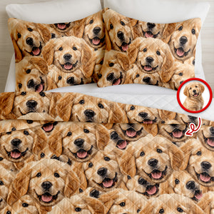 Custom Funny Puppy Photo Portrait Bedding Set Birthday, Christmas Gift For Dog Lover CH07 899192