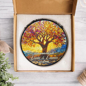 Personalized Tree of Life Stained Glass Suncatcher Anniversary Gift For Parents HA75 897106