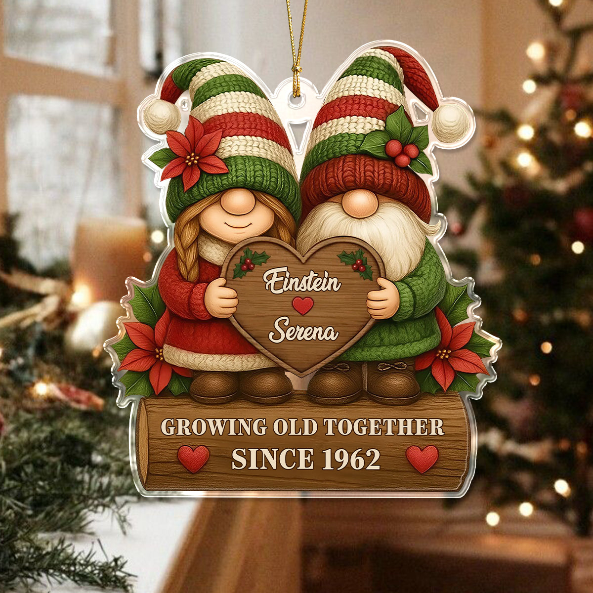 Personalized Growing Old Together Couple Acrylic Ornament HO82 900700