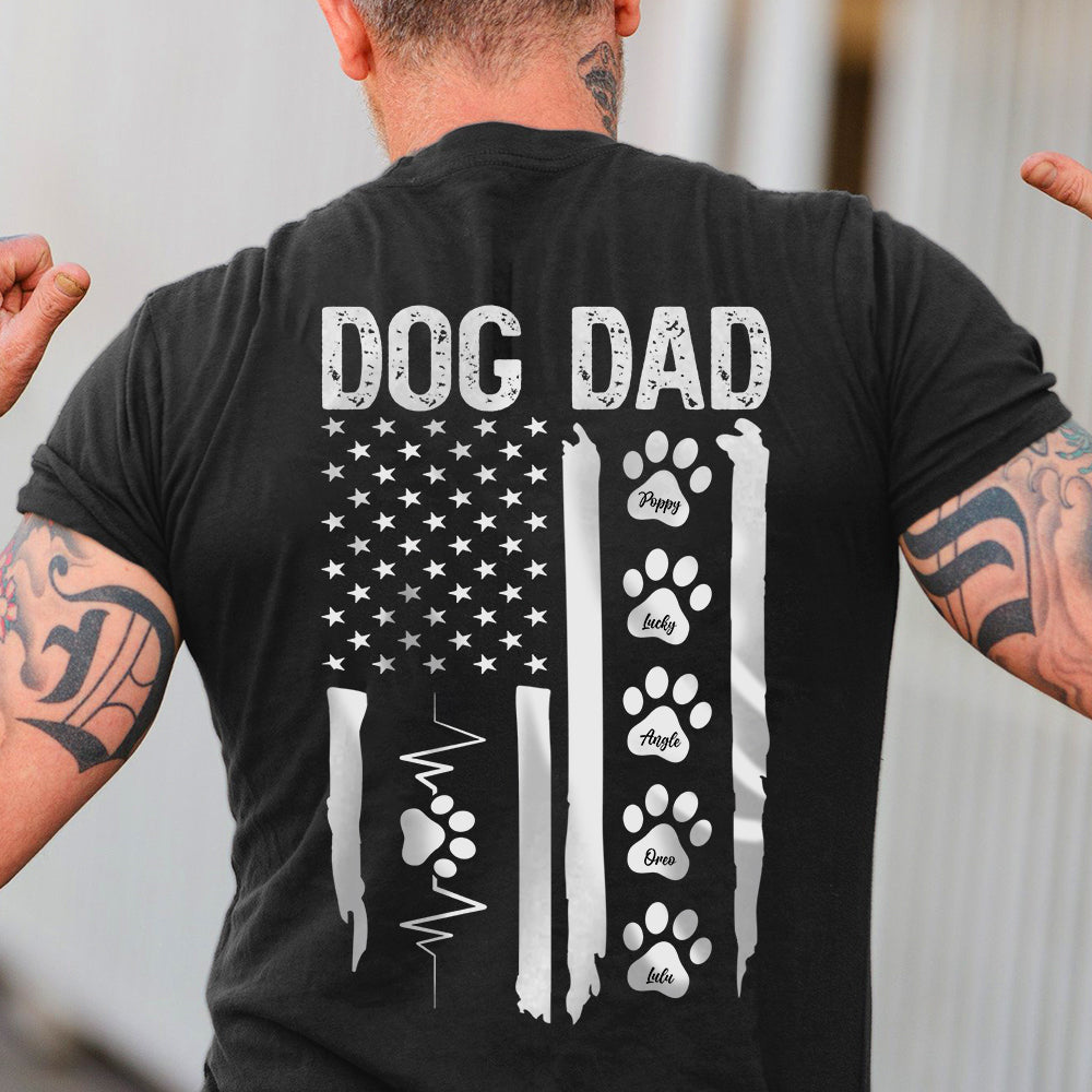 Dog Mom Dad Flag Dark Shirt Personalized Dog Lovers Gift CH07 895872