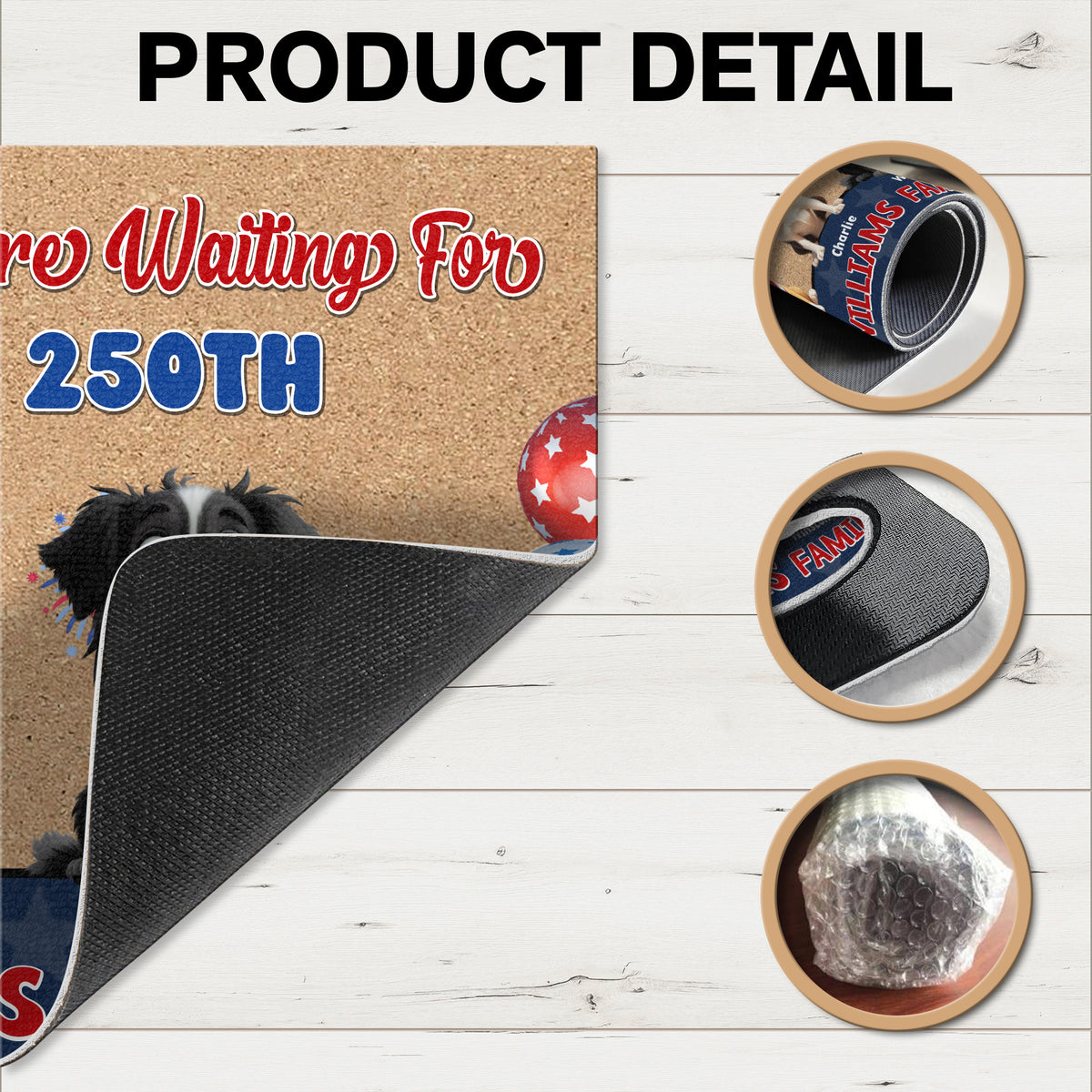 Even My Dog Waiting For America's 250th Personalized Doormat For Dog Lover CH07 910326