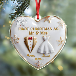Our First Christmas Together Heart Acrylic Ornament Personalized Wedding Anniversary Christmas Ornament CH07 896888