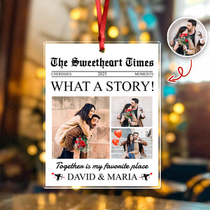 Custom Photo The Sweetheart Times Acrylic Ornament Christmas Gift For Couples HO82 894852