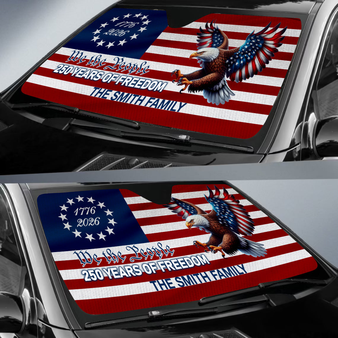 Custom Family Name We The People 250 Years Car Sunshade TH10 898427