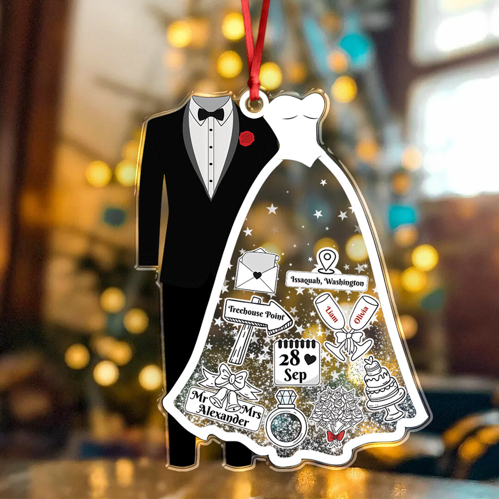 First Christmas Married Personalized Wedding Acrylic Ornament Christmas Gift CH07 896928