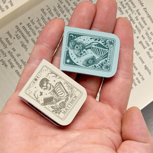 Floral Skeleton Read Till Death - Personalized Leather Magnetic Bookmark CH07 899534