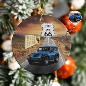 Custom Car Photo Route 66 Ceramic Ornament For Car Lover TH10 896033