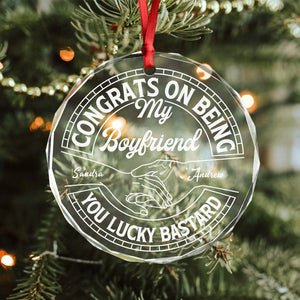 Couple Congrats On Being My Husband You Lucky Man Glass Circle Ornament HO82 894760