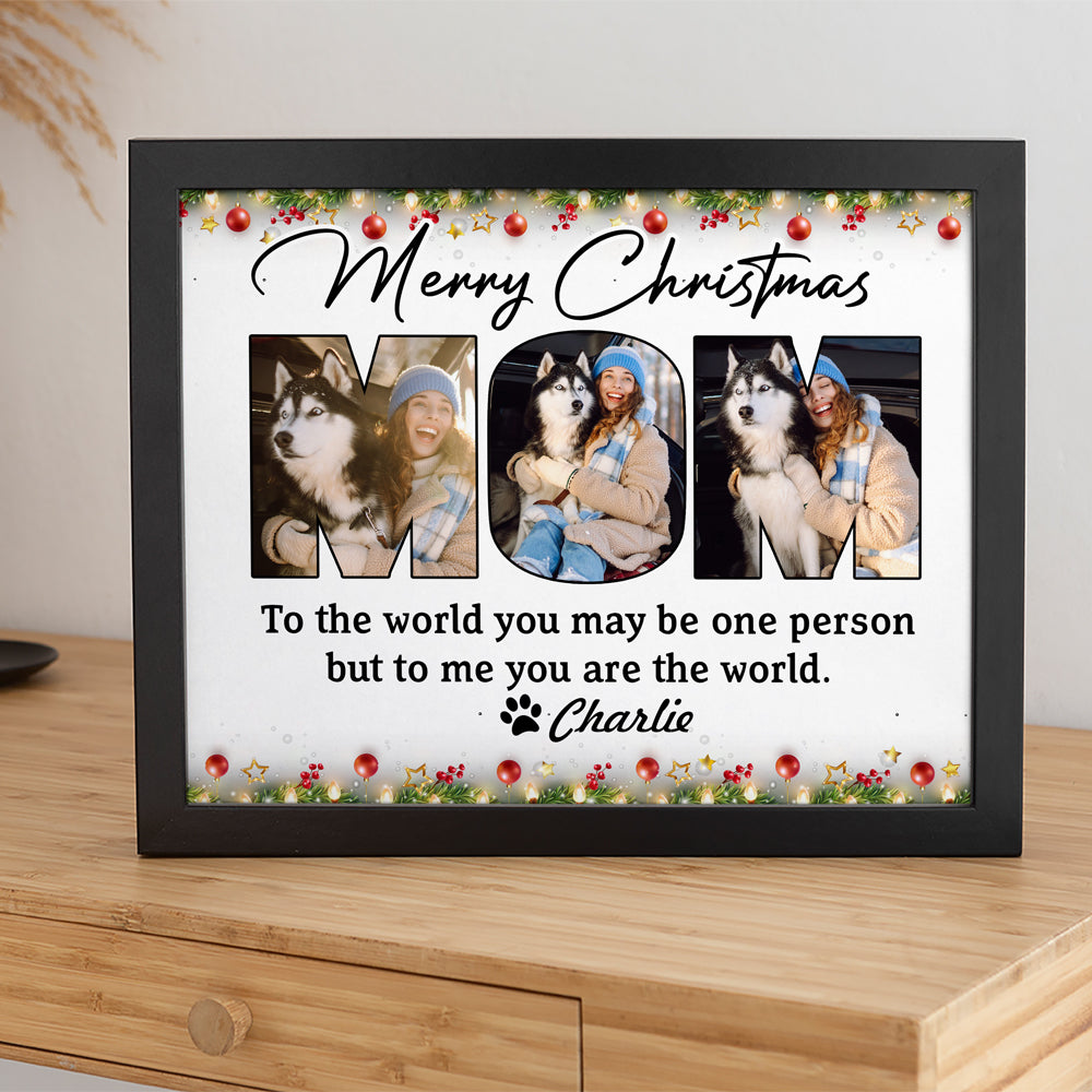 Custom Dog Photo Merry Christmas Picture Frame For Dog Mom CH07 896438