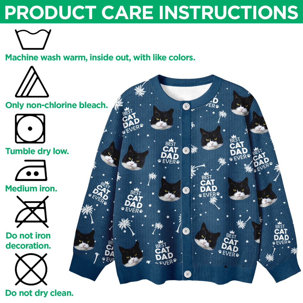 Custom Photo Best Cat Dad Mom Ever Family Cardigan CH07 899574